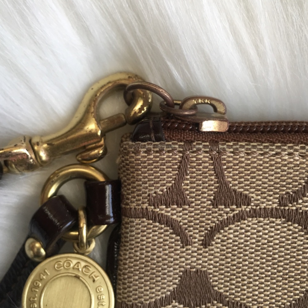 COACH Legacy Edition Brown Wristlet - Picture 4 of 6